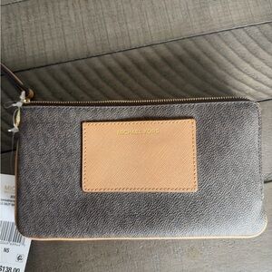 Michael Kors Dual-Zip Brown and Cream Wallet